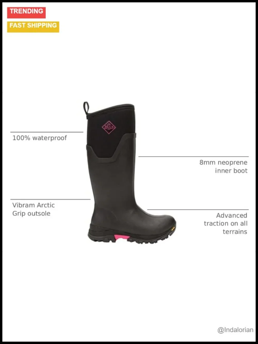 Women's Snow Boots - Waterproof, Vibram Arctic Grip A.T., Pull-On, Knee-High
